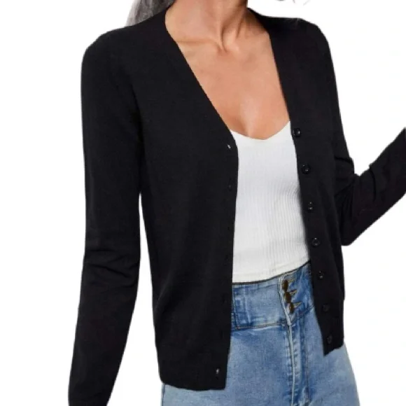 Classic Black Cardigan - New! Size Large - Picture 5 of 7